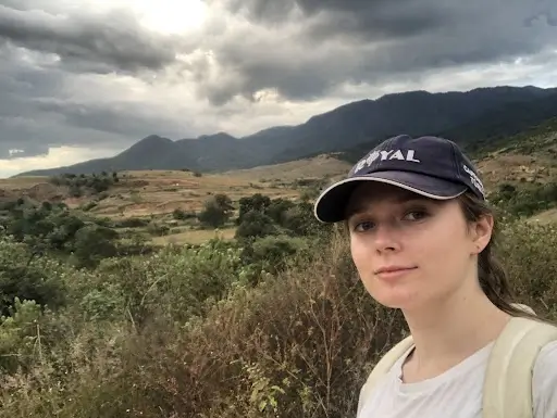 Mexico intern hiking in the mountains
