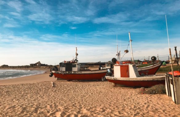 Boats sitting on a beautiful beach in Uruguay