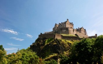 Edinburgh Castle on top of mountain