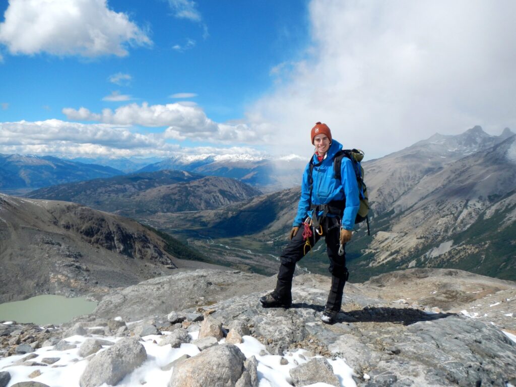 Intern hiking in the mountains of Chile.