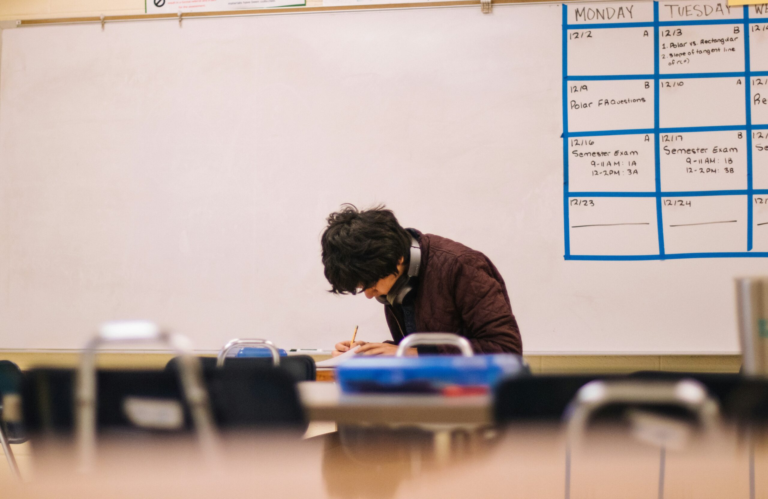 Student studying